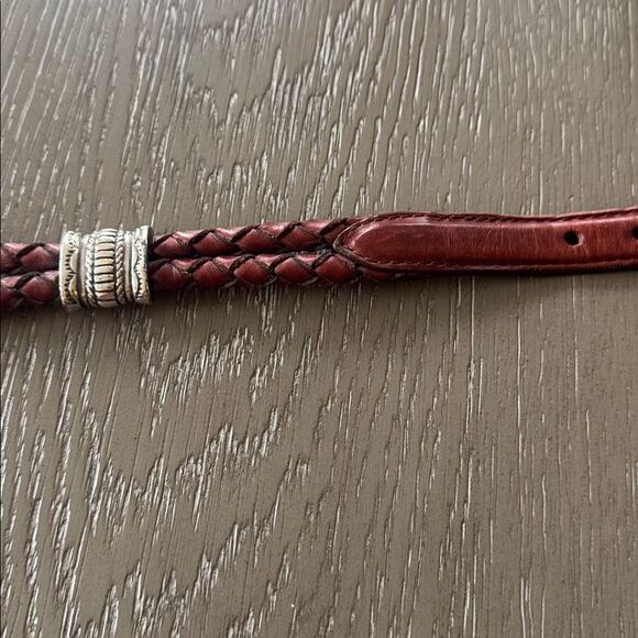 Justin Boots VNTG 1996 Brown Leather Belt Silver Buckle Conchos Western Size 28 - Picture 16 of 16